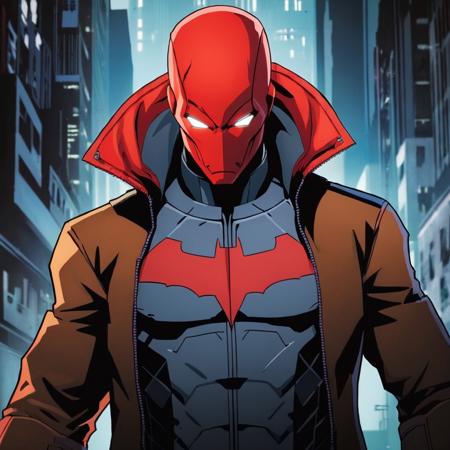 anime artwork of  <lora:Red Hood:1.2>
Red Hood a man in a red helmet holding two guns in Gotham city universe, anime style, key visual, vibrant, studio anime,  highly detailed