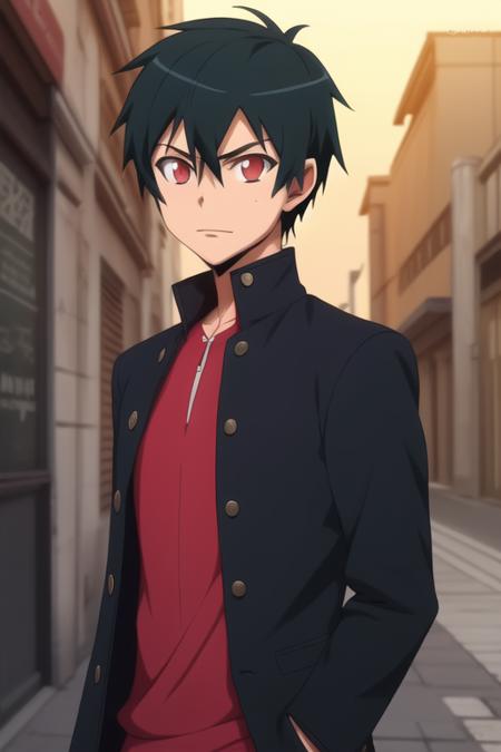 sadao_maou black hair red eyes