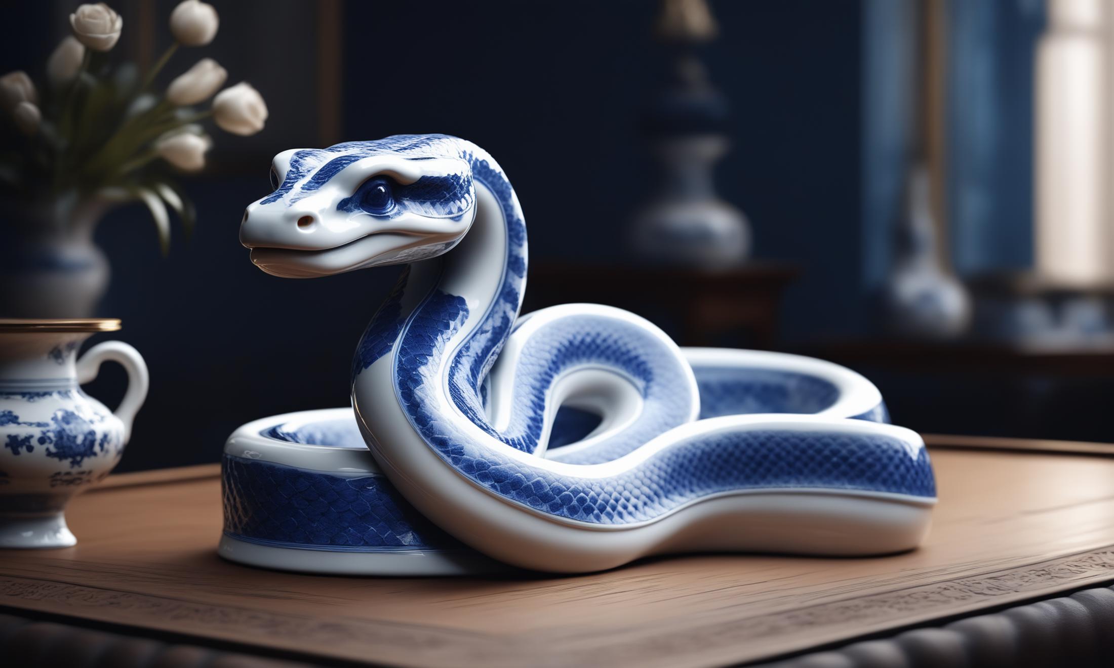 XL Realistic blue and white porcelain art style image by comingdemon