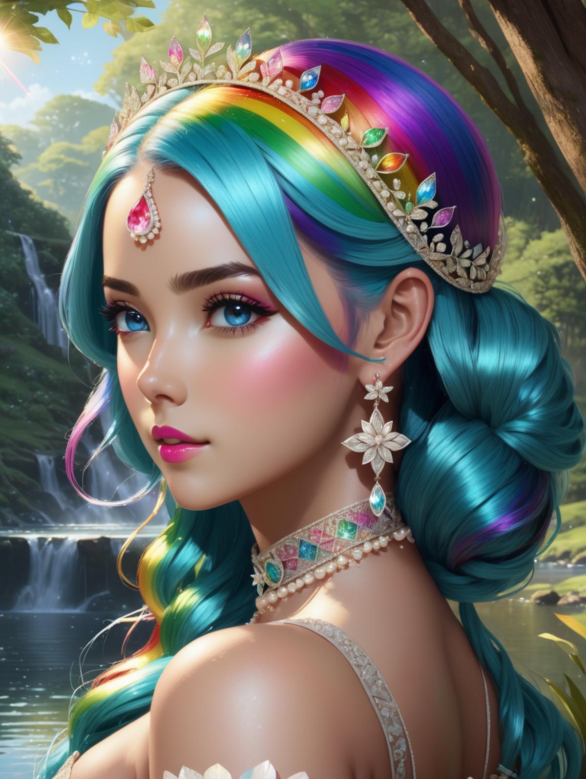 Rainbow hair princesses | Civitai