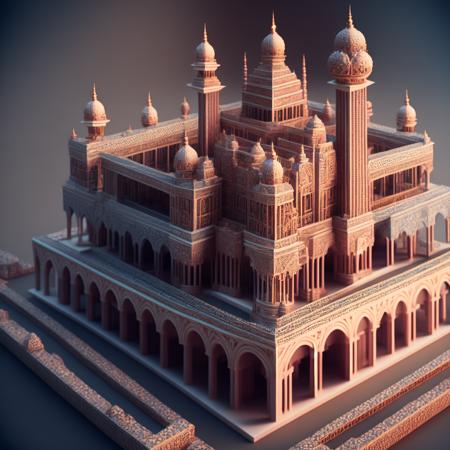 photo Massive Scale detailed ornate Palace built entirely in Voxel cubes (VoxelPalace style:1) <lora:djzVoxelPalace:0.8)