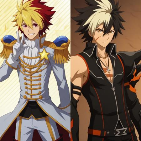Takuto Tsunashi (Ginga Bishounen form) and Raven Cronwell (Reckless Fist form) V1