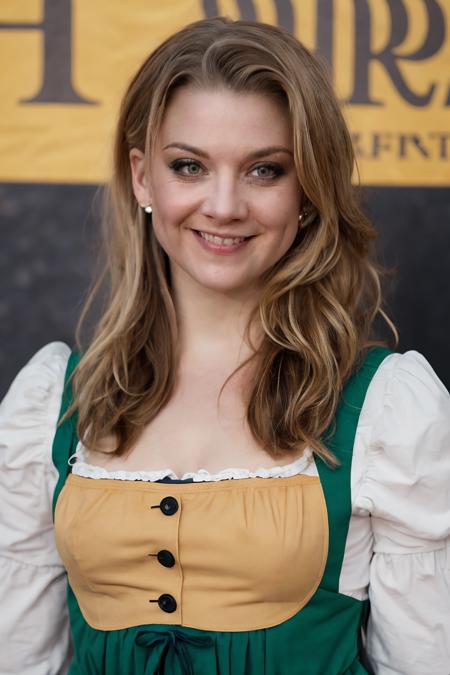 1girl, a woman wearing a traditional German dirndl dress posing for a picture during Oktoberfest, smiling, (depth of field), detailed face, (photorealistic, absurdres, best quality, masterpiece:1.4), (high detailed skin:1.3)
 <lora:natalie_dormer_lora_v02:1> nat82, blonde hair, blue eyes