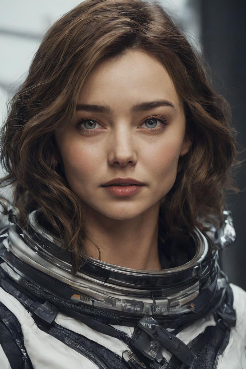 mirker <lora:MirandaDogu2.1_768v1:1>  wearing a Space Suit, space ship as backdrop, Movie, Science-Fiction, cinematic ligh...