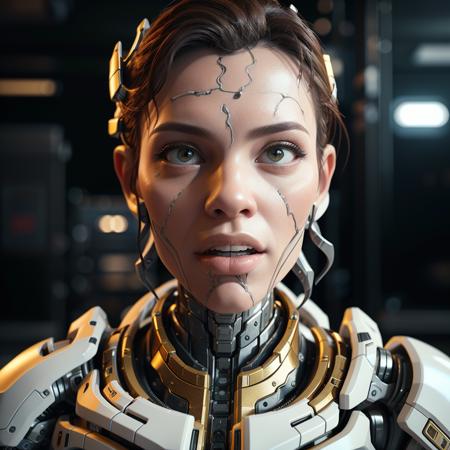 White armor robot,(highly details:1.5),unreal engine,3d render,film photograhpy, complex 3d render ultra detailed of a beautiful porcelain profile woman android face, (cyborg:1.3), robotic parts, 150 mm, beautiful studio soft light, rim light, vibrant details, luxurious cyberpunk, lace, hyperrealistic, anatomical, facial muscles, cable electric wires, microchip, elegant, beautiful background, octane render, H. R. Giger style, 8k, best quality, masterpiece, illustration, an extremely delicate and beautiful, extremely detailed ,CG ,unity ,wallpaper, (realistic, photo-realistic:1.37),Amazing, finely detail, masterpiece,best quality,official art, extremely detailed CG unity 8k wallpaper, absurdres, incredibly absurdres, robot, silver halmet, full body, sitting,