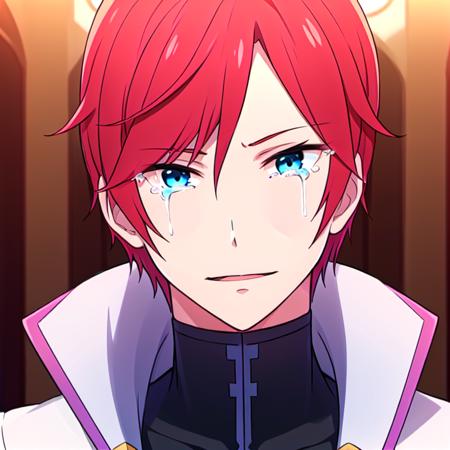 <lora:Reinhard:0.6>, Reinhard, 1boy, handsome, red_hair, blue_eyes, crying,