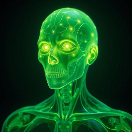 Masterpiece, a bioluminescence translucent polonium/humanoid, 32k, 16k, 8k, cinematic art,