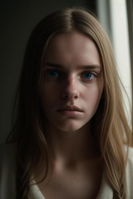 The most beautiful girl in the World, 24 years old, closeup, curious facial expression, photo in the style of Alessio Albi, cinematic composition, cinematic lighting