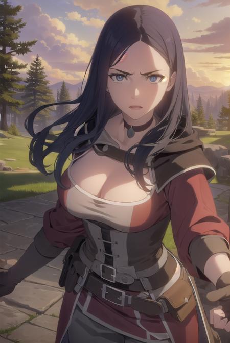 tetragilcrest, <lora:tetra gilcrest-lora-nochekaiser:1>,
tetra gilcrest, long hair, black hair, (grey eyes:1.5),
BREAK gloves, cleavage, boots, choker, belt, pants, fingerless gloves,
BREAK outdoors, forest, nature, grass, trees, sun, sky, clouds,
BREAK looking at viewer, (cowboy shot:1.5),
BREAK <lyco:GoodHands-beta2:1>, (masterpiece:1.2), best quality, high resolution, unity 8k wallpaper, (illustration:0.8), (beautiful detailed eyes:1.6), extremely detailed face, perfect lighting, extremely detailed CG, (perfect hands, perfect anatomy),