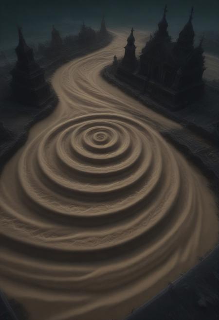 sandswirl, swirling sand, art of a dark graveyard, (graveyard:2).