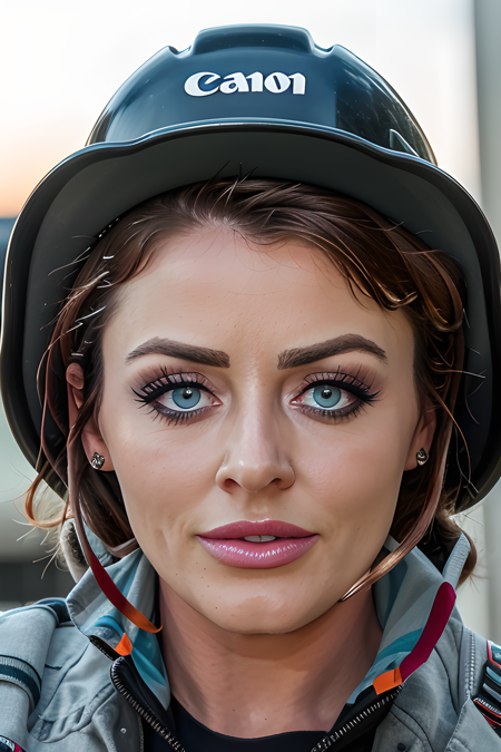 RAW photo of sophiedee, macro crisp quality, construction safety clothes, construction helmet, (((fully clothed))), high detail skin, detailed face, beautiful eyes, skin imperfections, pink hair, (((night))), night city in background, atmospheric, uhd, hdr, best quality, masterpiece, professional lighting, photon mapping, radiosity, 8k, Canon EOS 90D, <lora:sophiedee-03:1>, <lora:epiNoiseoffset_v2:0.9>