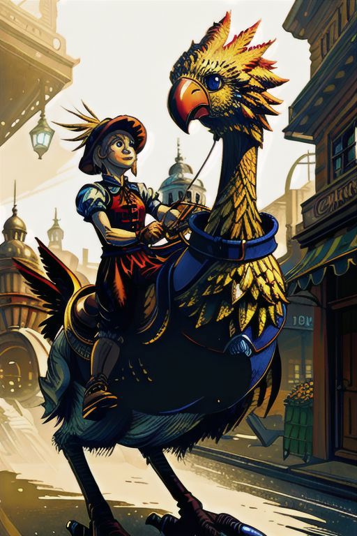Chocobo Riding (Final Fantasy) LoRA image by CptRossarian