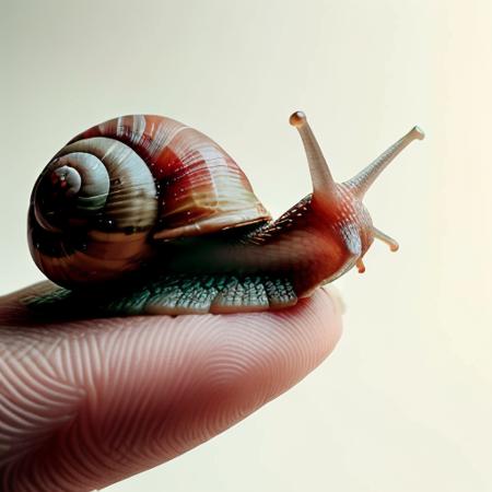 a photo of a snail next to a strawberry on a white background  <lora:snailz2:.7>