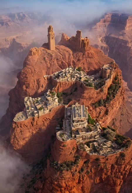 (The colonial city of the future, in the mist-filled Grand Canyon, on an unknown Earth-like planet, 2 moon on sky, Spaceship flight connects colonies:1.3), (Richard Meier:1.2), (Mario Botta:1.3), (avant-garde, future, reality, science fiction, photorealistic), (modern architecture:1.2), 
(Large Files, Ultra Realistic, 8K, 16k, FHD, HD, VFX, Perfect, Photography, composition, Architecture Sales Photography, Architecture Competition, Ultra High Resolution, Cinematography, High Resolution Image:1.1), (dramatic lighting, direct sunlight, ray tracing, clear shadow:1.2),  (real landscape:1.1), (blurred background:1.0), (urban background, more_details) ,
ac_neg1, great lighting, clear, hillscastel, stacked