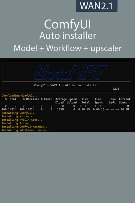 ComfyUI auto installer WAN | SageAttention | 50XX cards compatible | v2.2