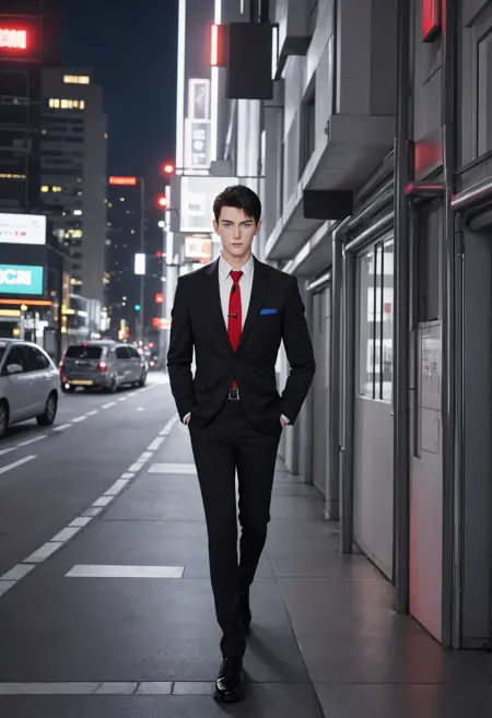 male tight-fit business suit (SD1.5)