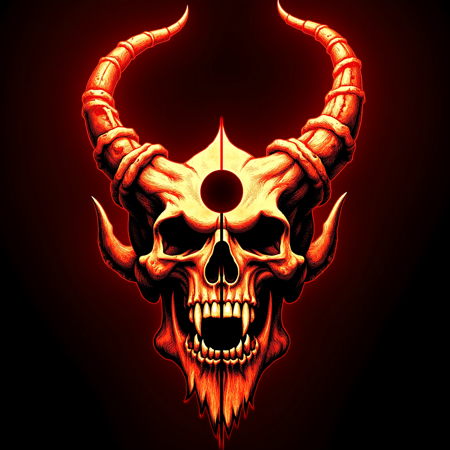Demon Hunter - Demon Skull Album Cover Concept FLUX V1