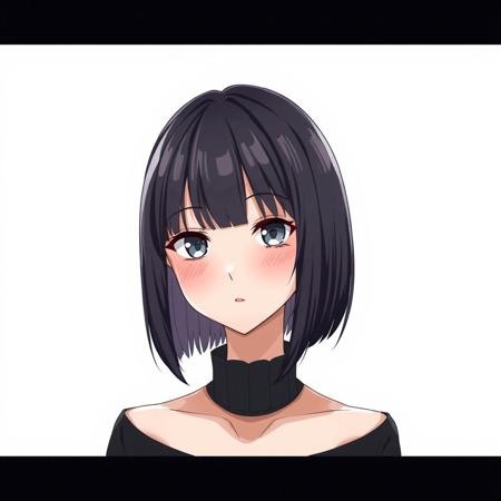 Black hair,  short woman, fringe hairstyle, bob hairstyle, anime