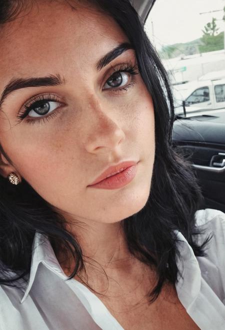 instagram photo, photo of a 25 y.o French lady, black hair, Perfect detailed eyes, natural smooth skin, work attire