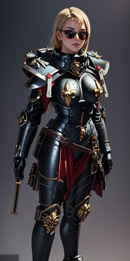 ((Masterpiece, best quality,edgQuality)),solo,1girl,
edgAdepta, looking at viewer, full body, lips, realistic ,wearing edgAdepta,power armor,shoulder armor,skull emblem
<lora:edgWar40KAdeptaSororitas:1>
Blonde Nadia with sunglasses and a choker <lora:Ultimate_Nadia:0.5>