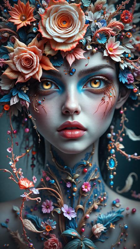 epic stunning details, extremely colorful fantasy art by Magali Villeneuve, Junji Ito and Anne Stokes, In a dimly lit room, a delicate watercolor painting comes to life, with intricate patterns and textures that bring the scene to life. The colors are muted and bold, with deep reflections of each other etched into their surface, capturing the beauty and tranquility of natural environments, Alternative comics, splash of color, Arthurian legends, fantasy, traditional Japanese influences, sword and sorcery, superhero illustrations, hyperrealistic robots, themes of femininity and spirituality, creative storytelling, vibes, highly color focused, full color, intricate detail, deep aesthetic