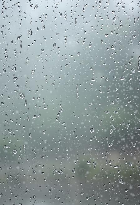 rain blocked by an invisible object, water running around the shape of an invisible human bust, portrait of a person who cannot be seen