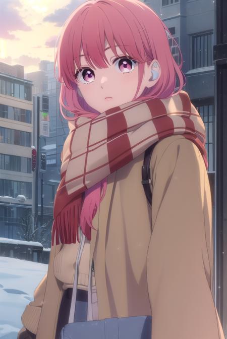 yukiitose, <lora:yuki itose-alpha-lora-nochekaiser:1>,
yuki itose, long hair, pink hair, red hair, (pink eyes:1.3),
BREAK long sleeves, scarf, coat, brown coat,
BREAK outdoors, city, snow, snowflake, sun, clouds,
BREAK looking at viewer, (cowboy shot:1.5),
BREAK <lyco:GoodHands-beta2:1>, (masterpiece:1.2), best quality, high resolution, unity 8k wallpaper, (illustration:0.8), (beautiful detailed eyes:1.6), extremely detailed face, perfect lighting, extremely detailed CG, (perfect hands, perfect anatomy),