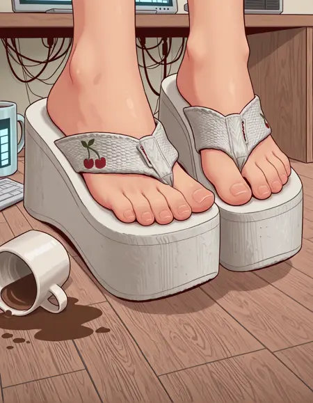 Cherry Soda Platform Flip Flops