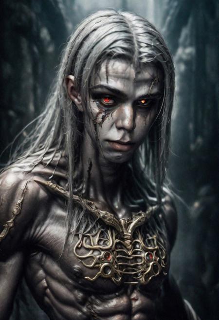 photography in the style of Labirynth, the dark crystal  movies, close up of (nature) and (fantasy) creature with a (diminute) sword stained with (detailed:1.5), in a beautiful and ruined ,fantasy,hyper detailed, real skin imperfections, hard lighting, bokeh, ((curi:1.2))(inspire forms in most beautiful New race:1.4) (beautiful:1.4) (ambient HR Giger:1.0)(alien world:1.0)