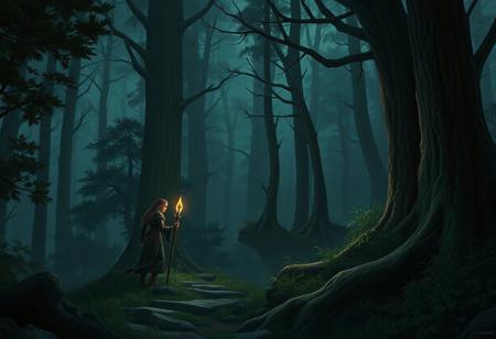 fantasy style, warcraft, video games, night elf, forest, night