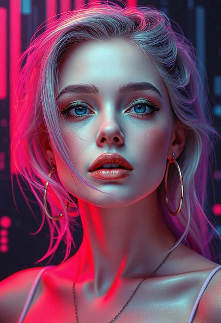 high quality design aesthetics, synth pop, detailed, pop album cover, beautiful young white woman