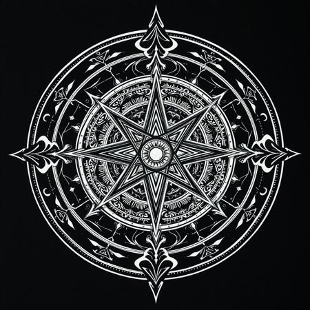Ink style, intricate occult symbolism, esoteric, golden dawn, thelema, chaos magick, sigil magic