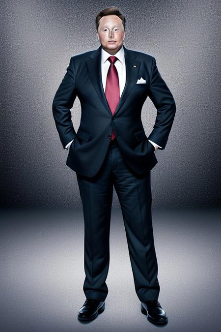 Man in suit full body portrait elon-gate-moon-musk