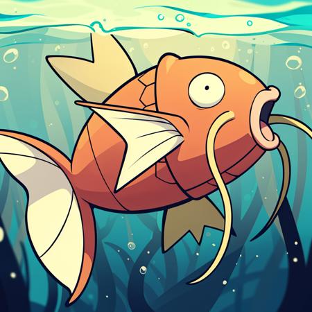 Magikarp_Pokemon fish, splash, pectoral fins, two whiskers