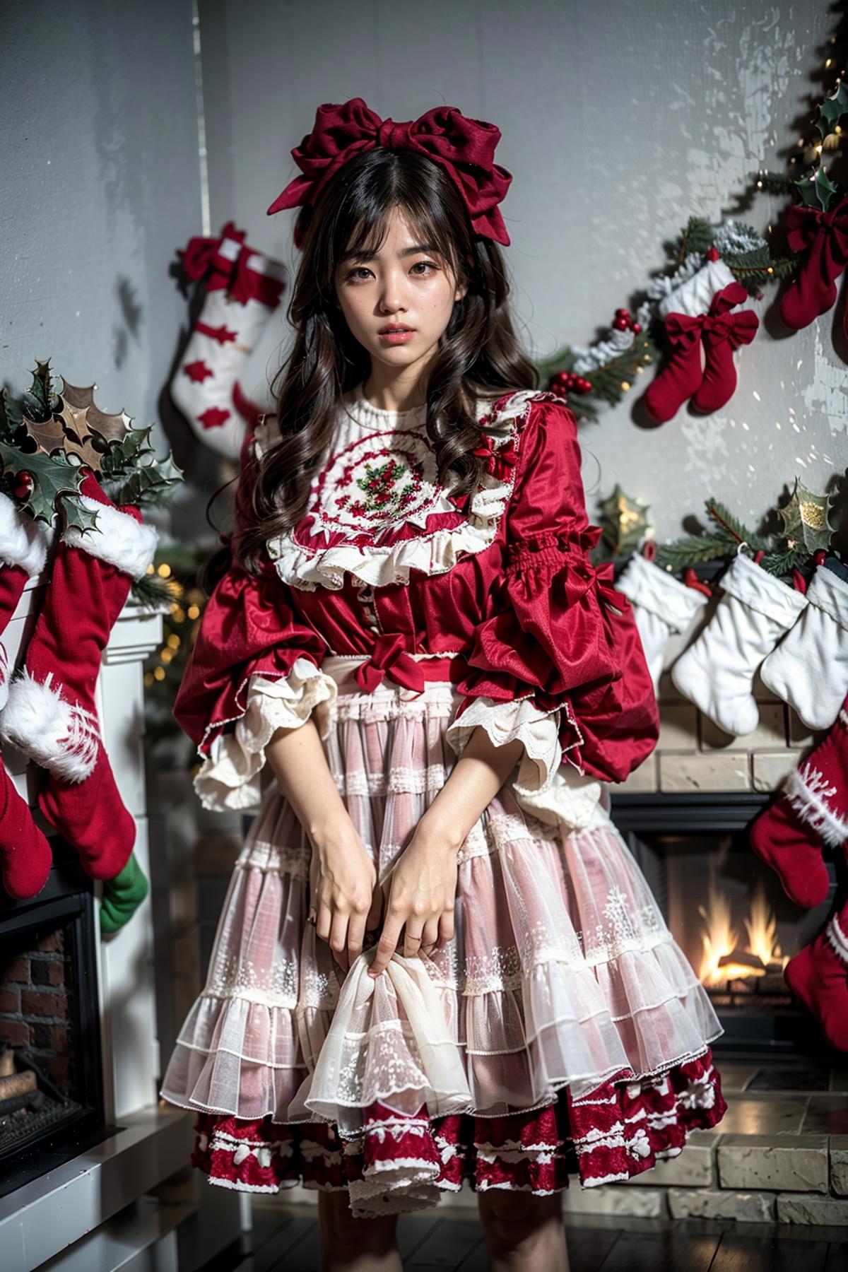 [Realistic] Christmas dress | 圣诞小裙几 image by feetie