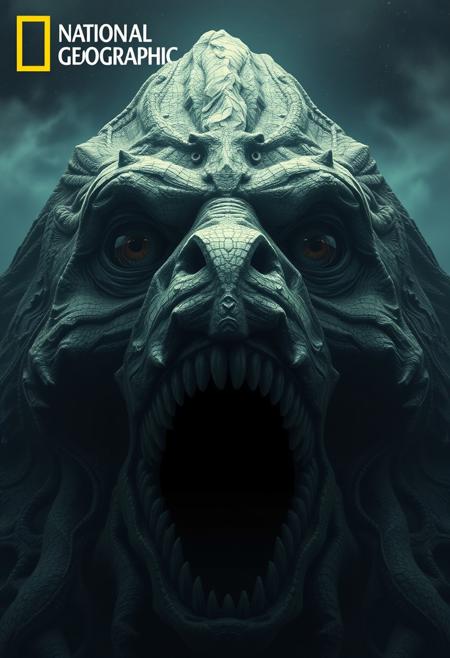 Lovecraftian realism, 32k UHD, national geographic style, photography, mysterious terrifying horrifying scary enormous anthropomorphic mountain, eyes, mouth, night, intricate design, photorealistic, hyperrealistic, high definition, extremely detailed, cinematic, UHD, HDR, 32k, ultra hd, realistic, vivid colors, highly detailed, perfect composition, beautiful detailed intricate insanely detailed octane render, trending on artstation, artistic photography, concept art, soft natural volumetric cinematic perfect light, Macro photography, close-up, hyper detailed, trending on artstation, sharp focus, studio photo, intricate details, highly detailed