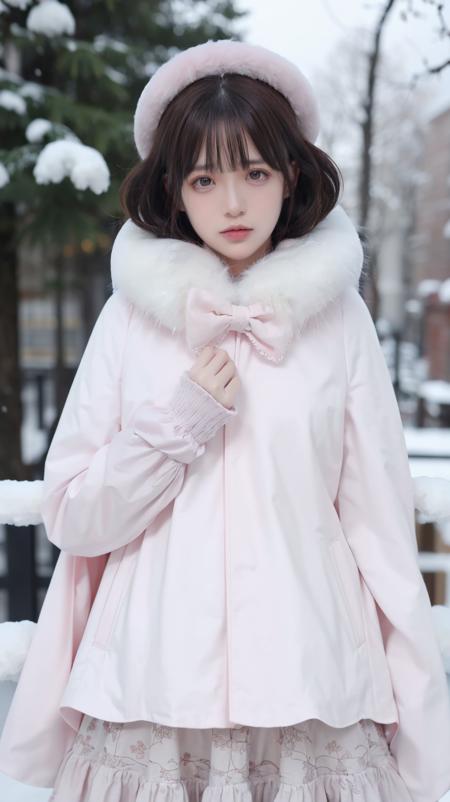 Twinkle,pink coat,fur collar,bow,