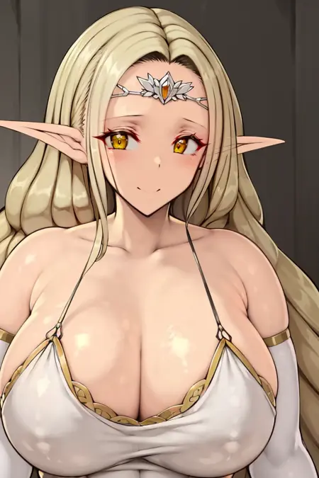 Elf Queen Margerine (Kouki na Elf-tachi ga Ork o Haramimakutte Kairaku Ochi ~Yuukyuu no Toki o Hete Tsuchikawareta Elf Bosei o Imu Beki Ork e Kaihou shite Iku~)
