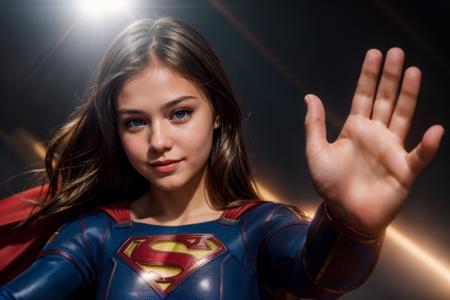 DC movies,photo of a 18 year old girl,supergirl,high five,happy,ray tracing,detail shadow,shot on Fujifilm X-T4,85mm f1.2,sharp focus,depth of field,blurry background,bokeh,lens flare,motion blur,<lora:add_detail:1>,