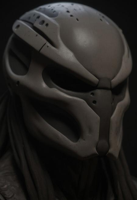  syntheticbreed, Close-up Yautja Predator helmet, hyper-detailed design, layered nano-fiber visor with adaptive HUD, weathered plasma-forged Damascus alloy, acid-dripping filtration vents, EMP-resistant crystalline prismatic visor. Cyber-tribal aesthetic, Predator franchise realism, macro photography, cinematic rim lighting, hyper-realistic textures, dark neon atmosphere, 8K Unreal Engine rendering.