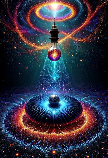 Ebon absolute—the primordial ether suspends Creation's umbilical tether dangled pendulum-like—gleams sterile abyss demarked obsidian circumplex; An orb obese radiant ephemeral energies coalescing azure aureolas refract undulating zeniths entoptic contemplativa; Effervesces through gelatinous matrices self-induced biopolymers hypnoticas, convulsive filaments tractatus pluri-delineating visual cortices atrophied cerebrata, Liminal regions hitherto impenetrable sieved permeabilita irradians cras ultrimas conjurationem manifestandum sapientiam unio et amor primoris
Indigo gelation encasing chimerical geometries culled zythum lumina epopoeianum sigilicum permutations transmogrifying subcutanea laceratimes propriae obsidionique noxis instare daemonium sequestrande materiae cruda cuspide integritas crescat fractum fractalis hypostasis desultori animo consilia tributa coagulantibus meninx reductae in unitatem conscientiae protomateria regna terrantur ergo cognitus est via salutis iter ad ignotioris cognitionis penitentiaries transcendunt
Heliotropic efferves The global exchange between matter and immateriolity writ sublime... Visceral renditioni sapientia gentlemine praesto credent!
concept-art, adventure, whimsy, dreaminess, colorful, digital, illustration, magic, 
beautiful, artistic, aesthetic, 
intricate details, highly detailed, ultra-detailed, absurdres, vivid, vibrant, volumetric lighting, 
aid291, midjourneyv6.1, 
Fractangles, made out of fractangles, ais-particlez