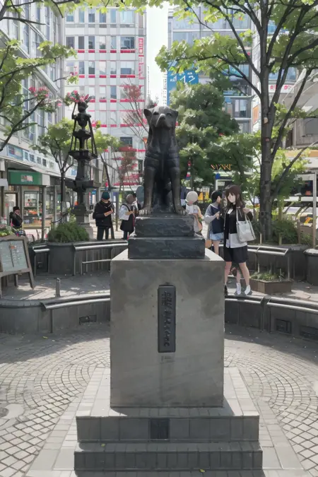 ハチ公前(渋谷) Bronze statue of Hachiko in front of Shibuya Station, TOKYO SD15