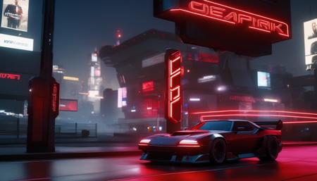 <lora:3DCyberpunkStyleXL:1.4> scenery, car, night, motor vehicle, no humans, building, city, outdoors, sky, road, cityscape, artist name, lamppost, sign, shadow play, metallic surfaces, artificial lighting,metallic structures, artist english text, wide aspect ratio, masterpiece, very aesthetic, newest, highres, absurdres, no people