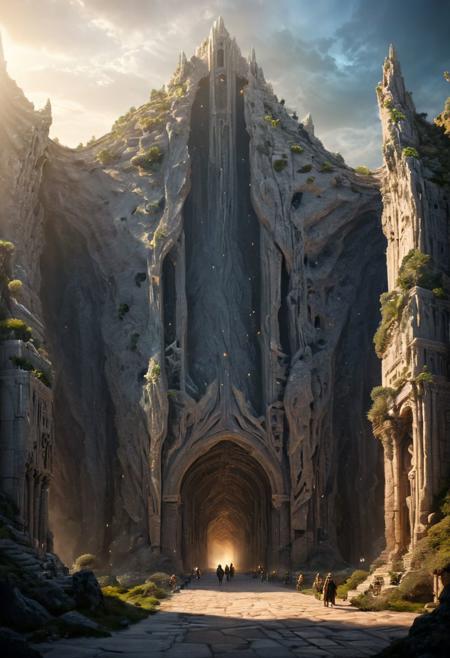 (POV view , DOF, first people view from the entrance, low angle shot:1.4),
(Ancient civilization, Alien Prometheus movie scene, dune movie scene:1.5), 
Emerging from the embrace of shadow, the last wanderer steps into a realm woven by the gods. In an ancient ruin that breathes secrets, their journey unfolds as the universe unveils the dance of light and darkness. Fighting the Forgotten Guardians and pursuing the Cone Relic, they tread a path of danger and awe. From the silent depths of the catacombs to the star whispers of ancient observatories, every discovery peels back the veil of reality. Facing the guardians of the abyss, seeing the majesty of the crystal dragon, the last wanderers embrace their destiny, not as a harbinger of redemption, but as seekers in the labyrinth of time, a mystery that echoes the eternal questions of existence itself.
(Large Files, Ultra Realistic, 8K, 16k, FHD, HD, VFX, Perfect, Photography, composition, Architecture Sales Photography, Architecture Competition, Ultra High Resolution, Cinematography, High Resolution Image:1.1), (dramatic lighting, direct sunlight, ray tracing, clear shadow:1.2),  (real landscape:1.1), (blurred background:1.0), (urban background, more_details) ,
extremely detailed, hillscastel, <stardeaf-cold-arc>, great lighting, clear, Neo Classic