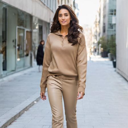 (((a woman wearing a pullover and beige pants walking on a street))) , full body<lora:Bianca Van Varenberg Lora:1> 1girl, realistic, lips, brown eyes, long hair, brown hair, high detail skin, high detail eyes, high detail hair, highres, ultra detailed, Highly detailed, masterpiece, best quality, teeth