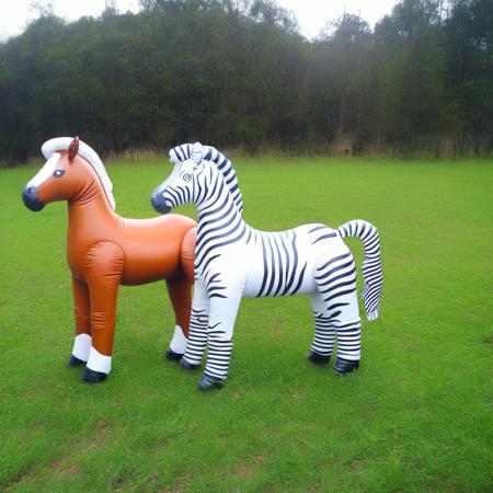 inflatable zebra and some horses - v1.0 - embedding v1.0 (needs the lora 1.0)