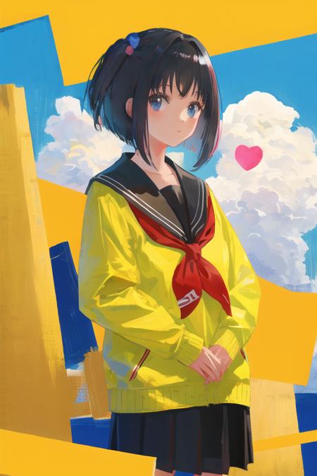 <lora:Amemori_Sayo-000016:1>,  masterpiece, best quality, illustration, 1girl, black hair, sailor dress