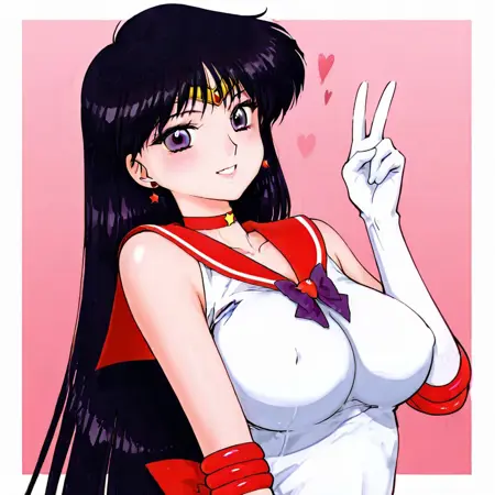 Sailor Mars Black Dog art style