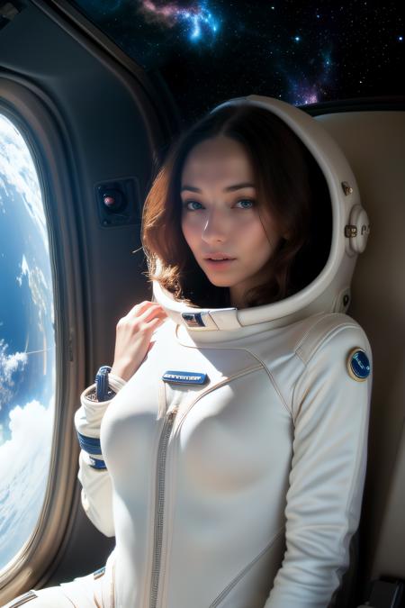 professional photograph
in space,1girl ,, spaceship interior, planets outside, looking at viewer, smile, (wearing spacesuit:1.1),
portia photodromm,
<lora:pophd_v1:1>,
((video grainyfilm)), natural cinematic lighting, ((professional photo highly defined))
realistic, best quality, photo-realistic
8k, best quality, masterpiece, realistic, photo-realistic