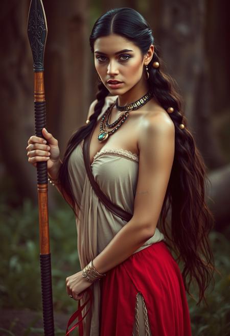 Disney princess Pocahontas as a warrior princess, partial nudity, extremely erotic, sexy, hot, erotic dress, Low saturation photography, vintage, grunge, top hard light